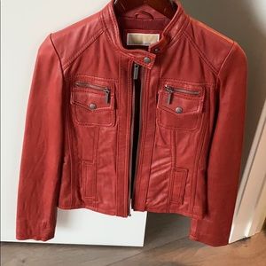 Michael Kors leather moto jacket